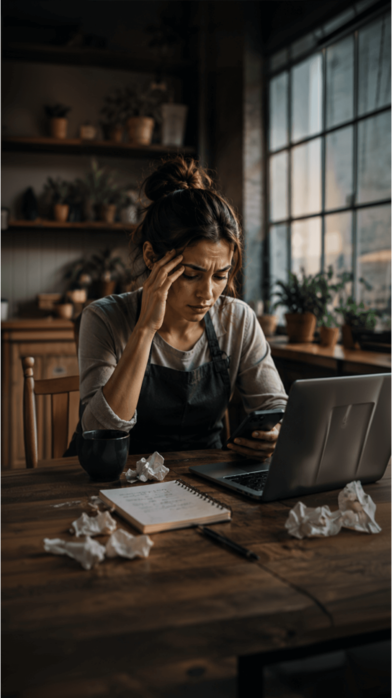 Business owner struggling with manual publishing